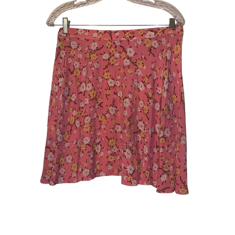 Polo Ralph Lauren A-Line Skirt Floral Summer Pink & Yellow Women's Size 6